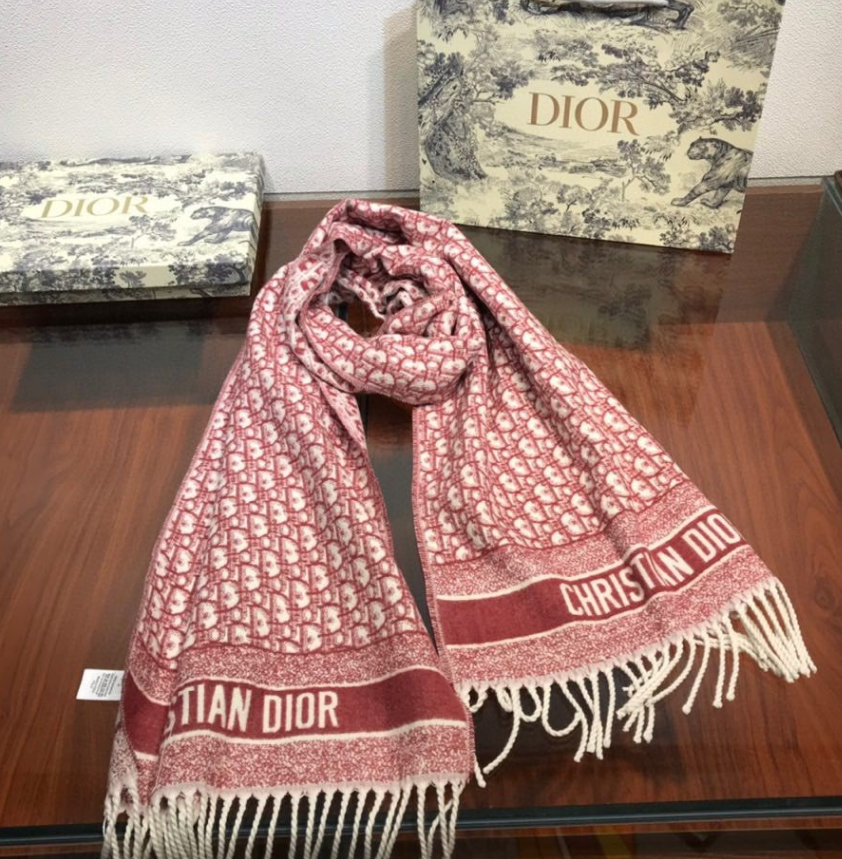 Versatile Monogram Jacquard Fringe Scarf