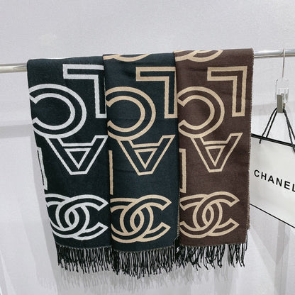 Temperament Twill Logo Jacquard Scarf Shawl