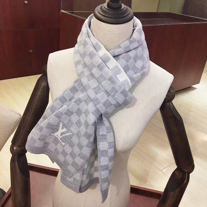 Classic Checkerboard Wool Warm Scarf