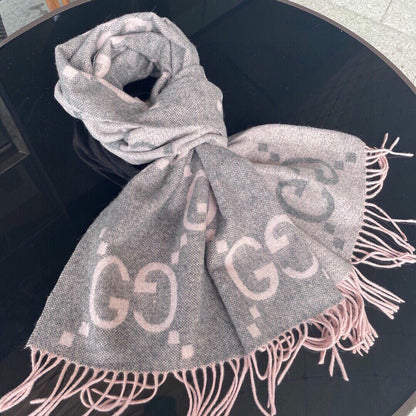 Classic Large Letter Jacquard Cashmere Scarf