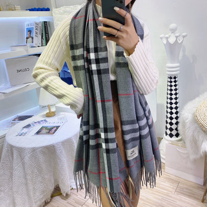 Classic Plaid Tassel Unisex Scarf